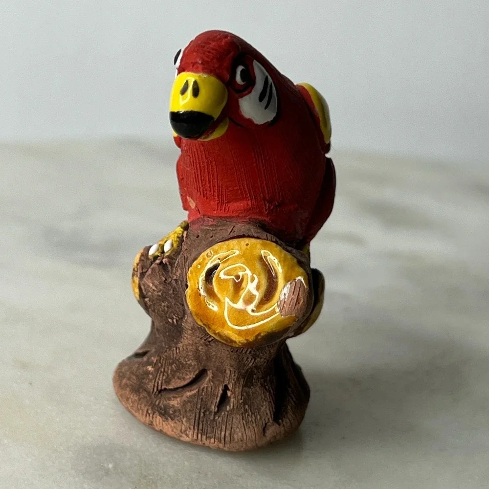 Magu Peru Parrot Macaw Figurine‎ Handcrafted Terracotta Folk Art Vintage 3